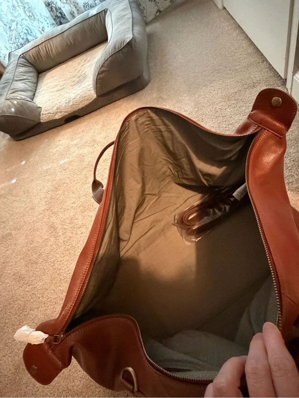 Mark & Graham Harrison Leather Weekender - Hazelnut (monogrammed)